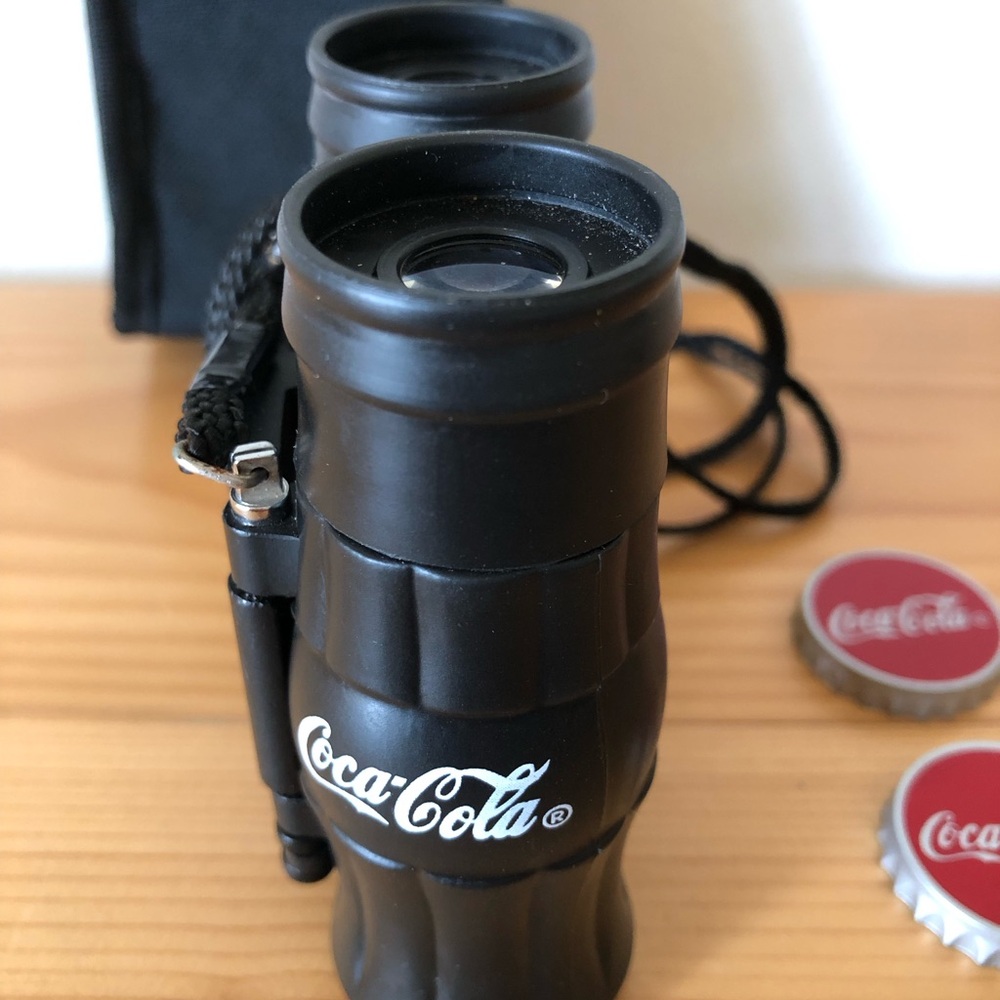 Coca Cola Black Bottle-Shaped Binoculars w/Black Holster Carrying Case - Picture 10 of 11